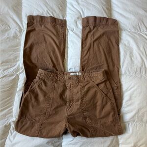 Abercrombie Cargo Pants Size 28 Tan Brown Y2K Utility Straight Leg Flare